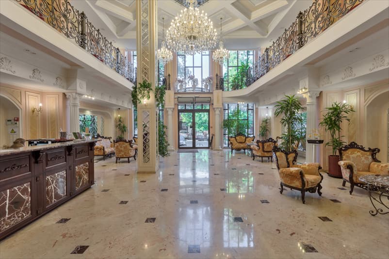 Hall at the Hotel California 5 stars Hotel in the center of Odessa - California
